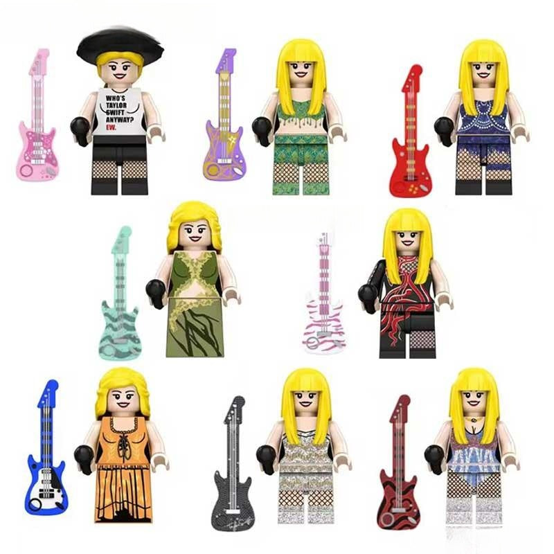 Taylor Swift Set of 8 Lego Minifigures Custom Music Toys Eras Tour Set 3