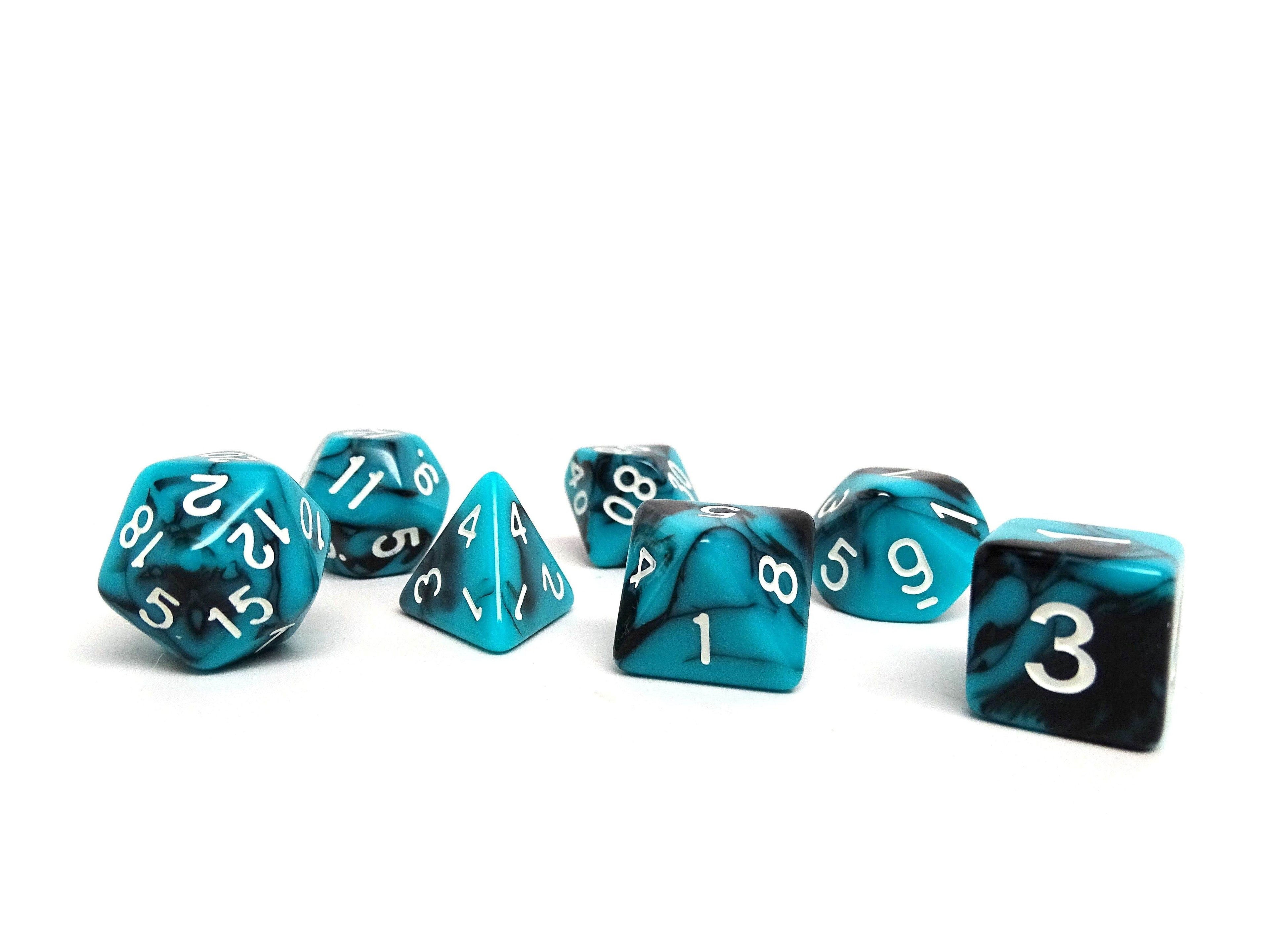 Teal and Black Marble - 7 Piece Set - 