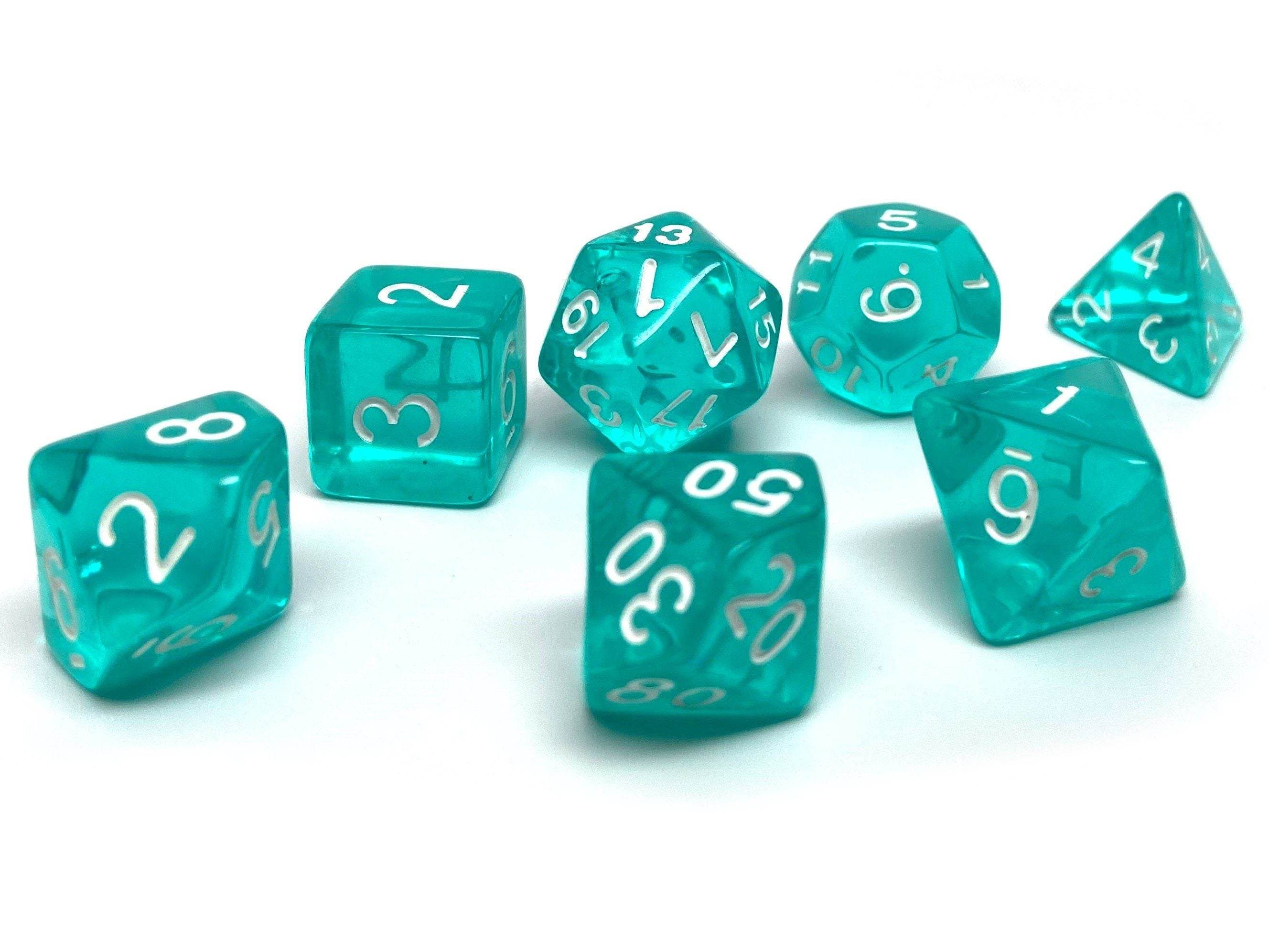 Teal Translucent Dice - 7 Piece Set - 