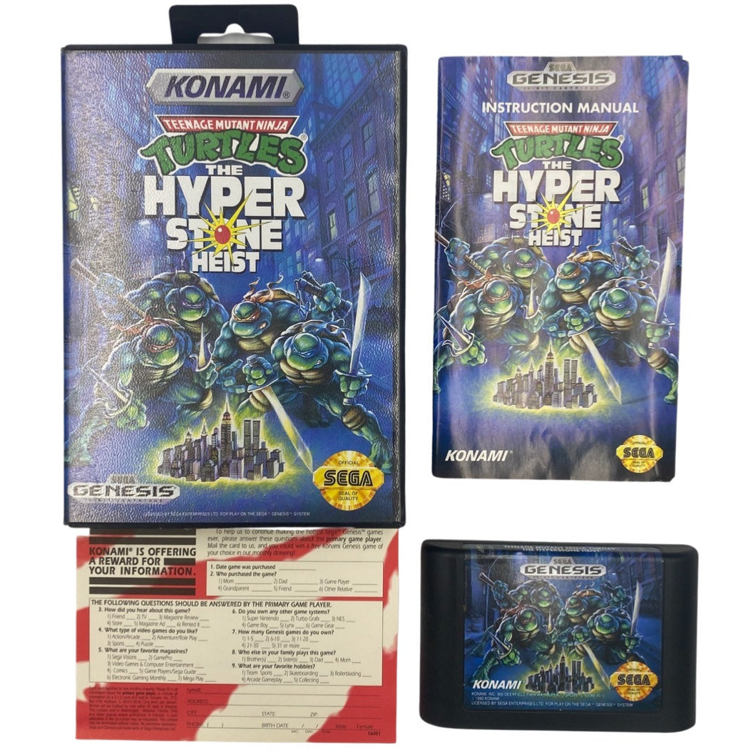 Teenage Mutant Ninja Turtles Hyperstone Heist TMNT - Sega Genesis CIB W/ REG