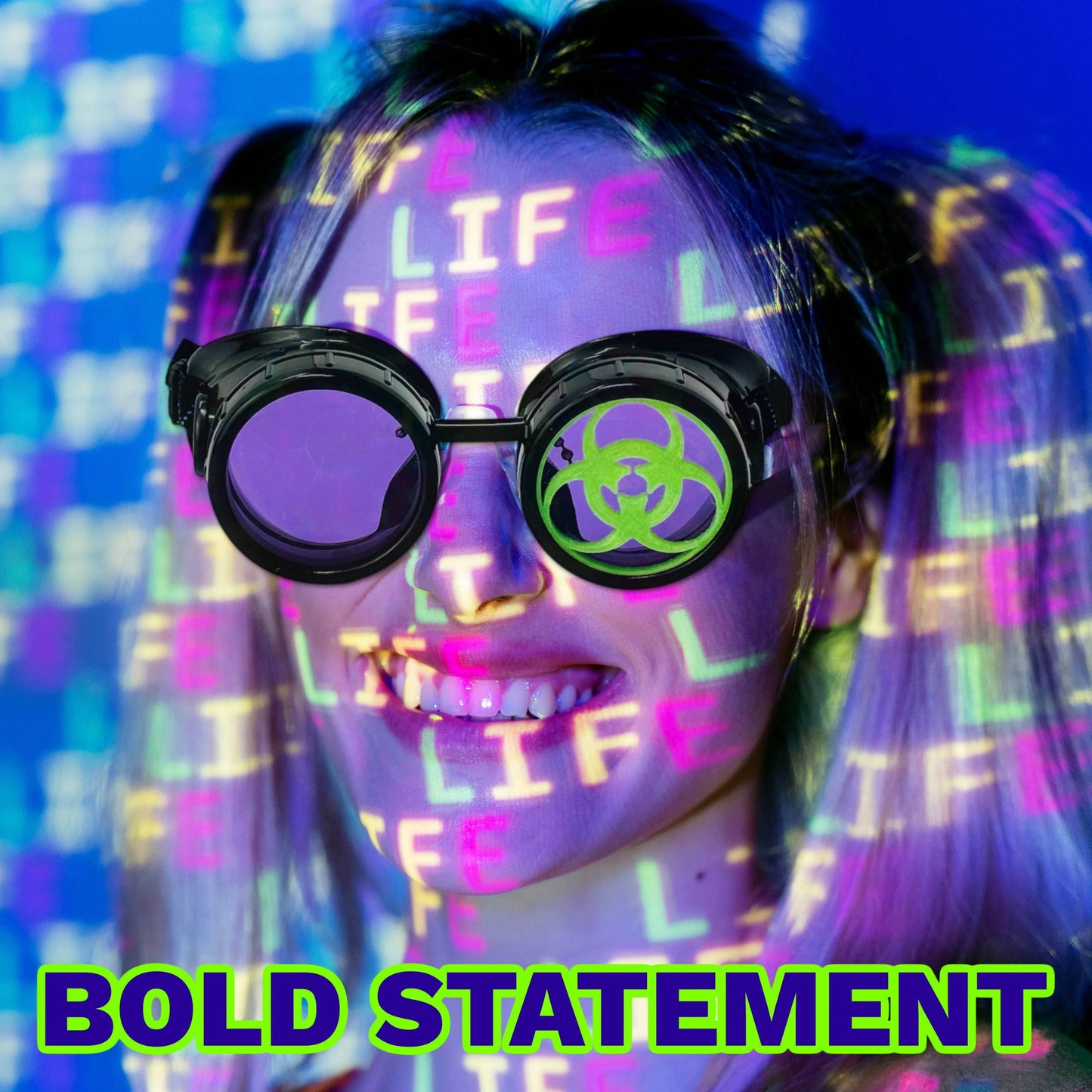 Steampunk Mad Scientist goggles biohazard cosplay glasses - red