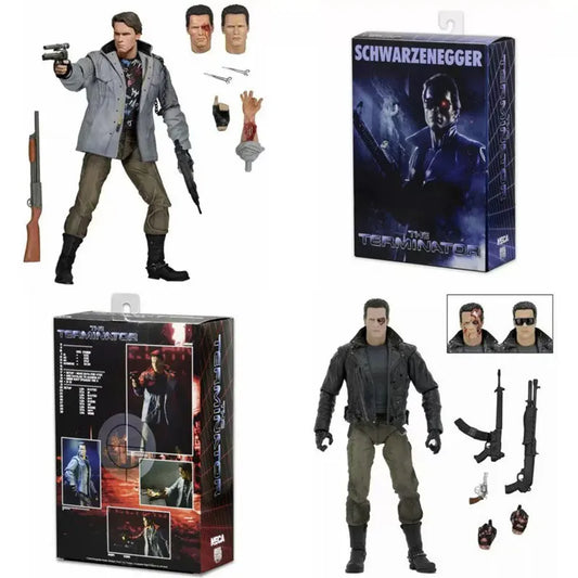 Terminator Figure NECA The Terminator Schwarzenegger Judgment Day T-800 Arnold Action Figure Model Doll Christmas Gift 18CM