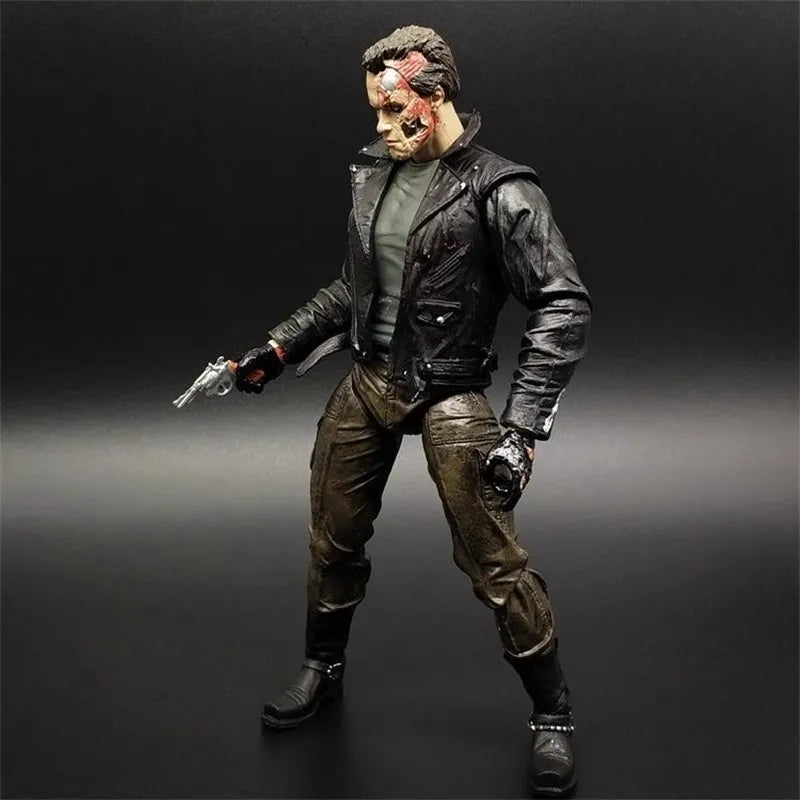 Terminator Figure NECA The Terminator Schwarzenegger Judgment Day T-800 Arnold Action Figure Model Doll Christmas Gift 18CM