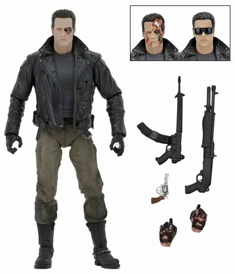 Terminator Figure NECA The Terminator Schwarzenegger Judgment Day T-800 Arnold Action Figure Model Doll Christmas Gift 18CM