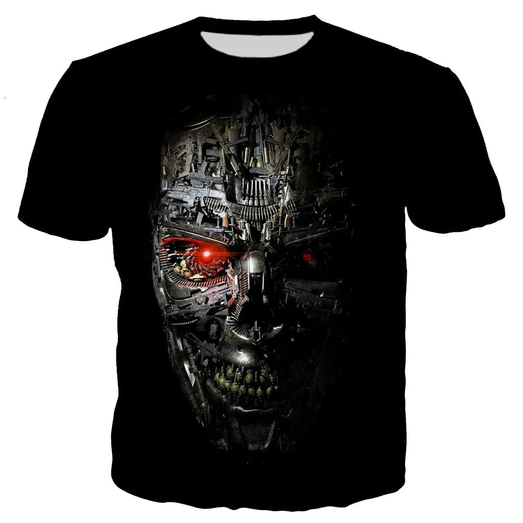 Terminator T-Shirts Movie 3D Printed Streetwear Men Women Casual Fashion Oversized Short Sleeve T Shirt Kids Tees Tops Clothing