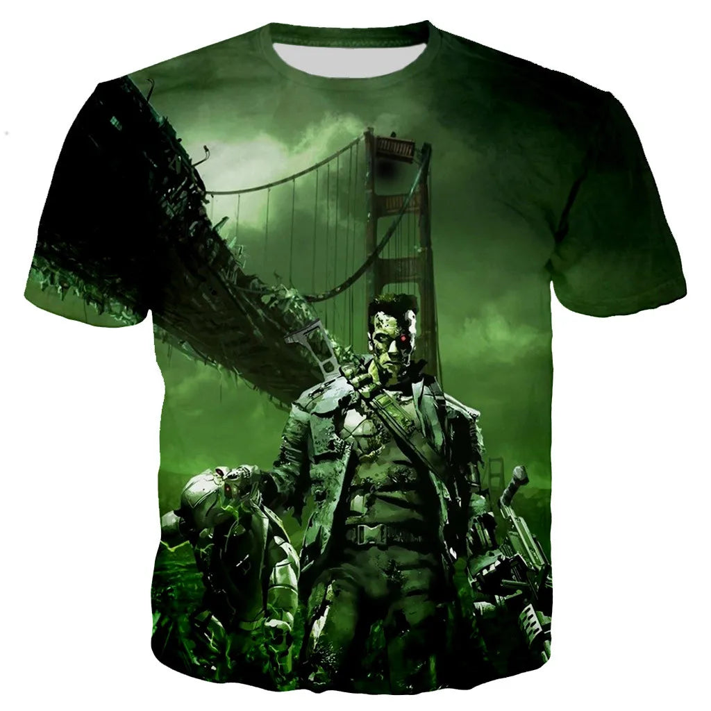 Terminator T-Shirts Movie 3D Printed Streetwear Men Women Casual Fashion Oversized Short Sleeve T Shirt Kids Tees Tops Clothing