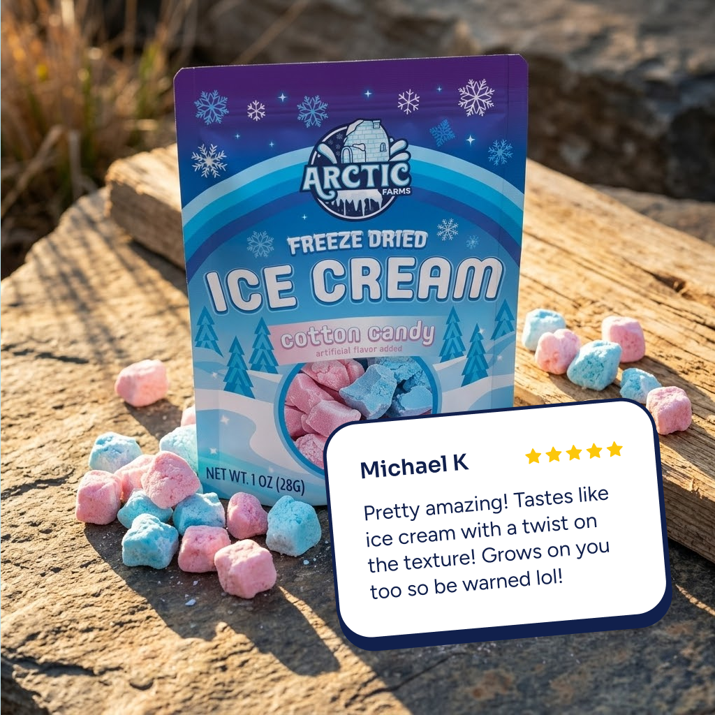 Freeze Dried Ice Cream That Does Not Melt (Bits) Cotton Candy Mix