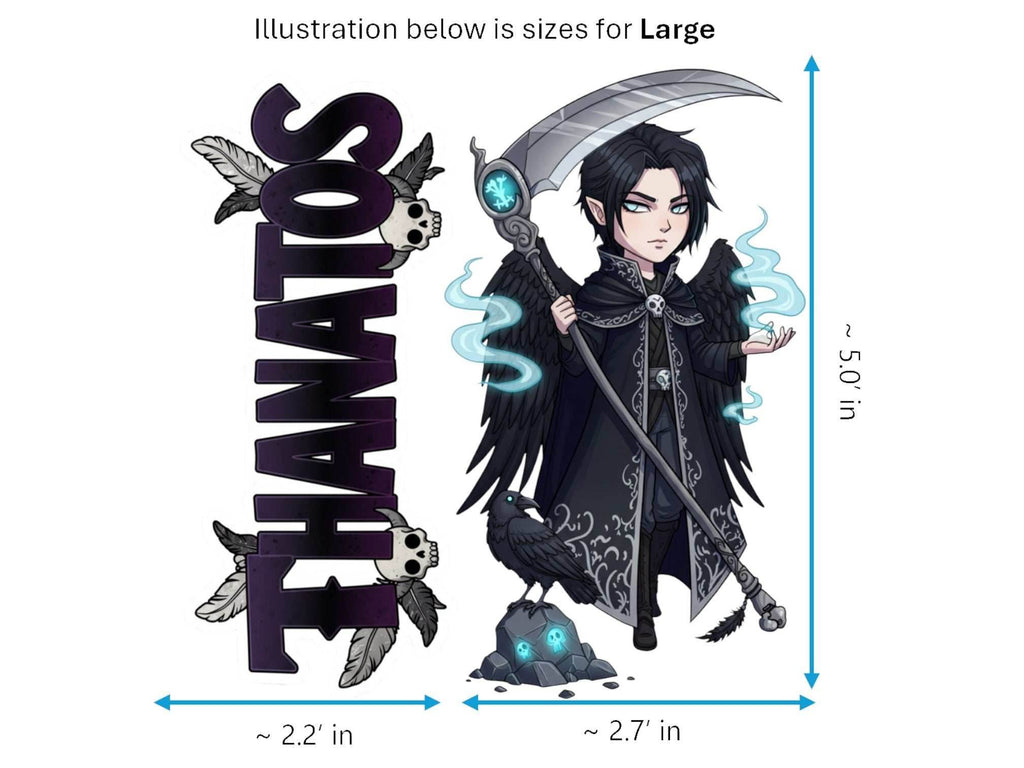 Thanatos Adekastos Mythkins™ Vinyl Sticker – Greek God of Death | Waterproof & UV-Proof - Sticker / Large