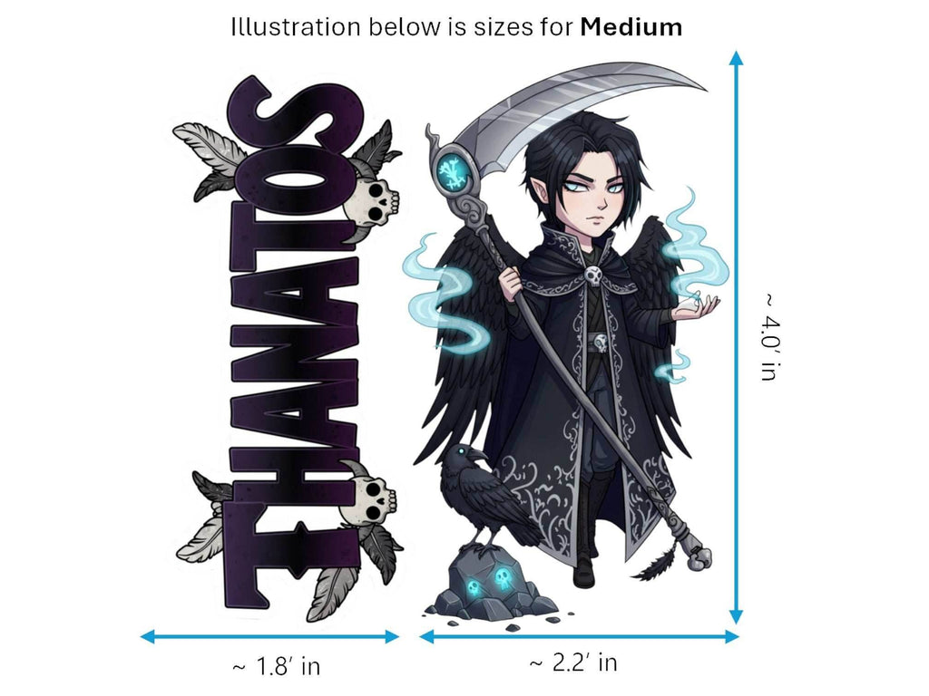 Thanatos Adekastos Mythkins™ Vinyl Sticker – Greek God of Death | Waterproof & UV-Proof - Sticker / Medium