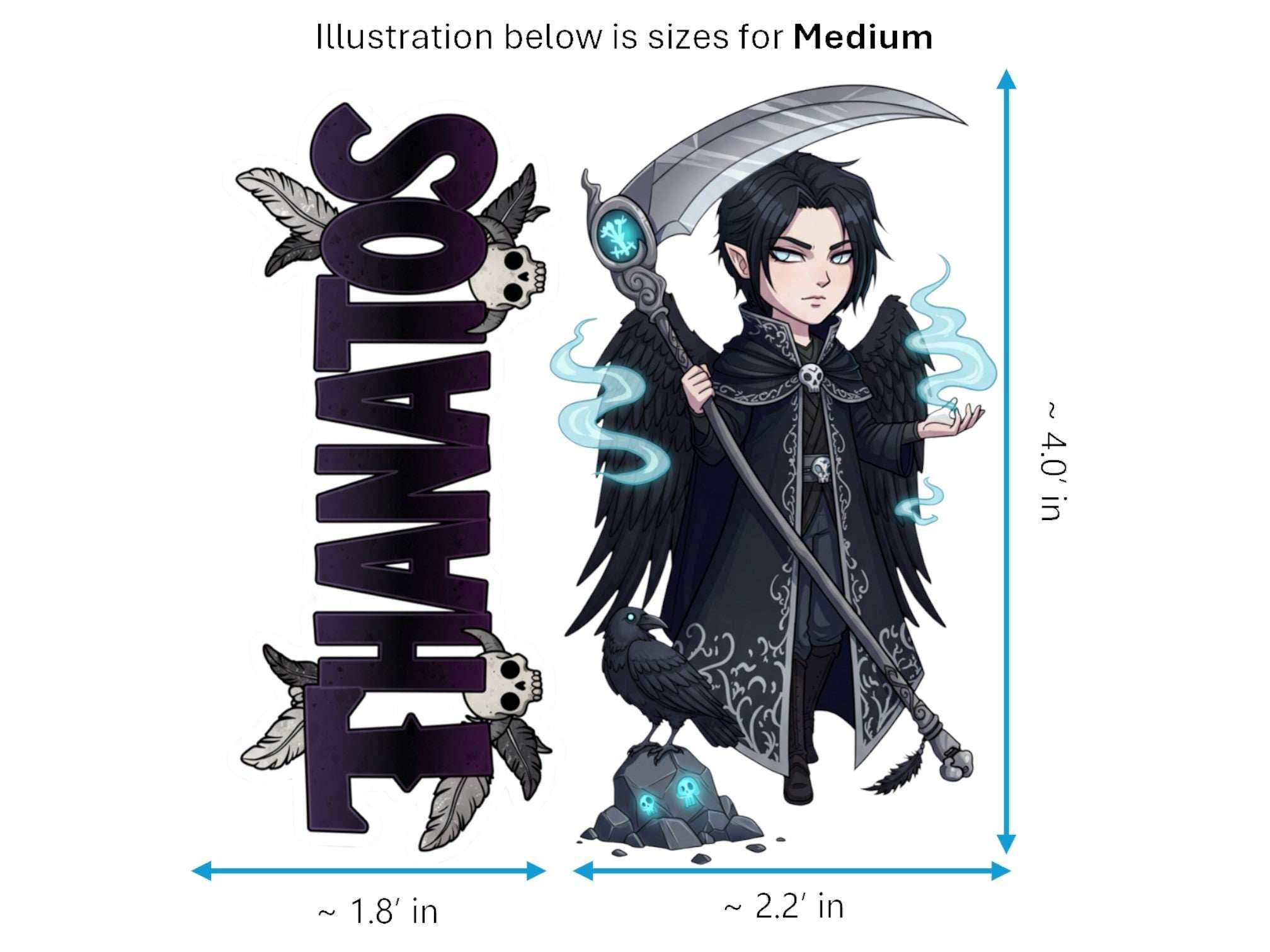 Thanatos Adekastos Mythkins™ Vinyl Sticker – Greek God of Death | Waterproof & UV-Proof - Sticker / Medium