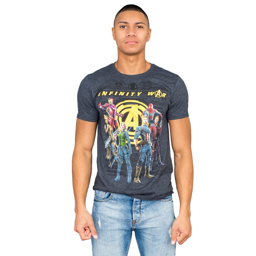 The Avengers Infinity War Group Shot Charcoal T-shirt - 2XL