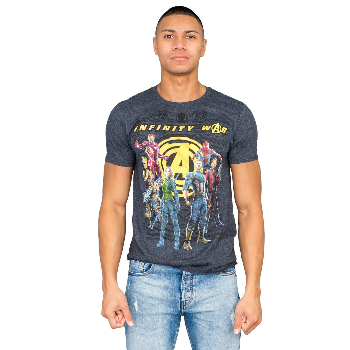 The Avengers Infinity War Group Shot Charcoal T-shirt - 2XL
