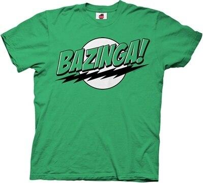The Big Bang Theory Bazinga! Green or Blue Adult Unisex T-shirt