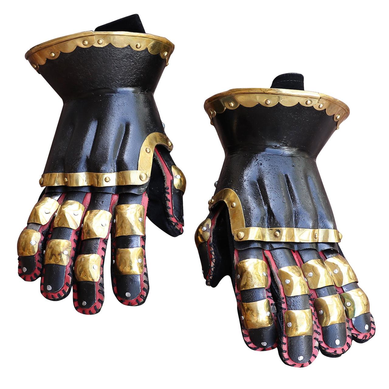 The Cursed Black Knight Functional Medieval Armor Gauntlets -2 con +2 strength