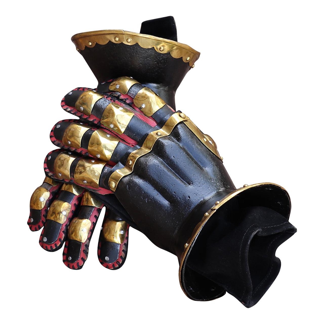 The Cursed Black Knight Functional Medieval Armor Gauntlets -2 con +2 strength