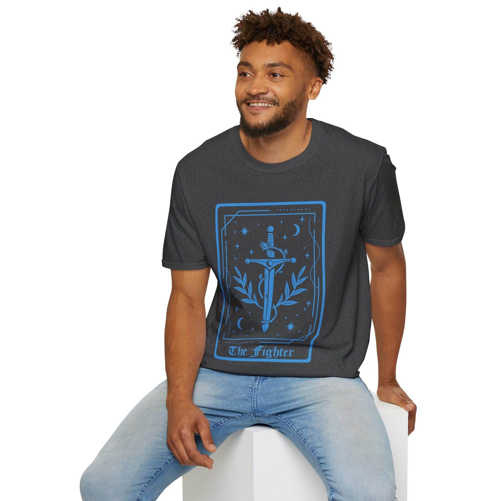 The Fighter Tarot Card T-Shirt - Black / S