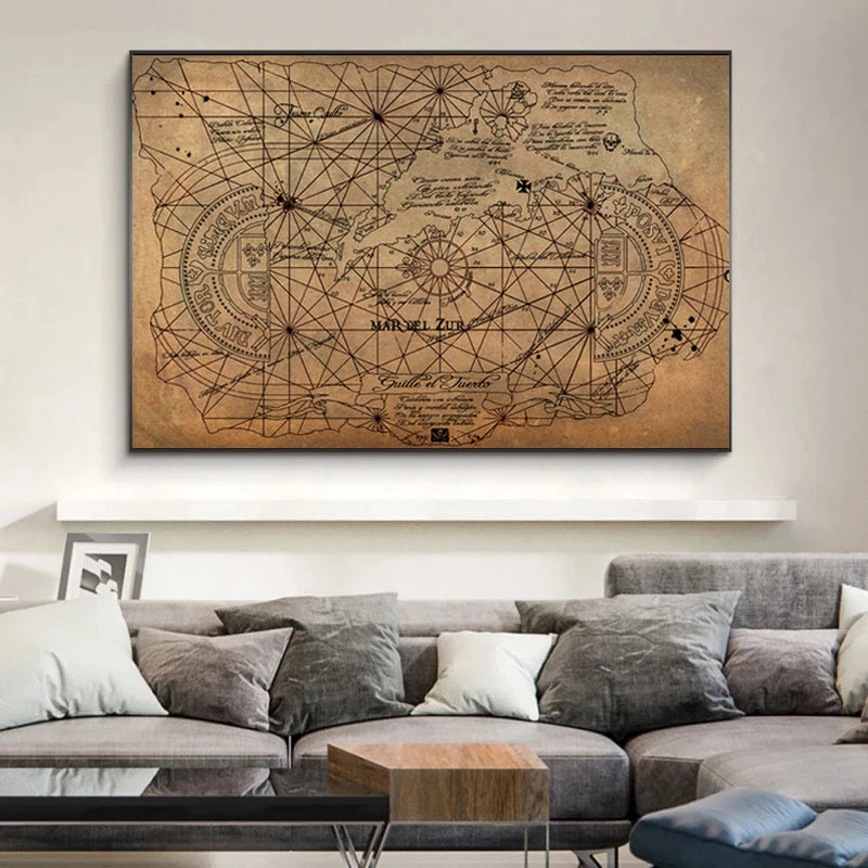 The Goonies Treasure Map Retro 1985 American Adventure Comedy Film Canvas Painting Posters Prints Wall Art Pictures Home Decor