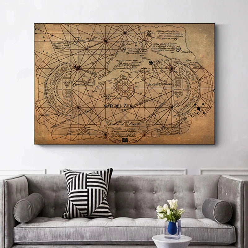 The Goonies Treasure Map Retro 1985 American Adventure Comedy Film Canvas Painting Posters Prints Wall Art Pictures Home Decor