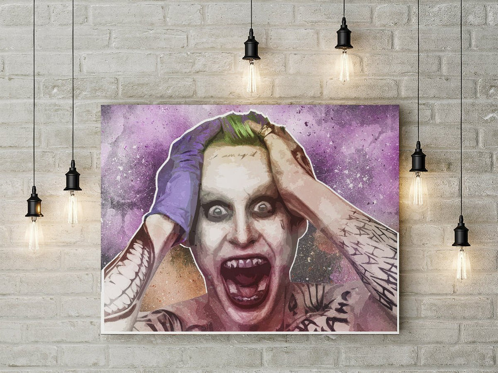 The Joker Suicide Squad Jared Leto inspired Abstract Framed Wall Art