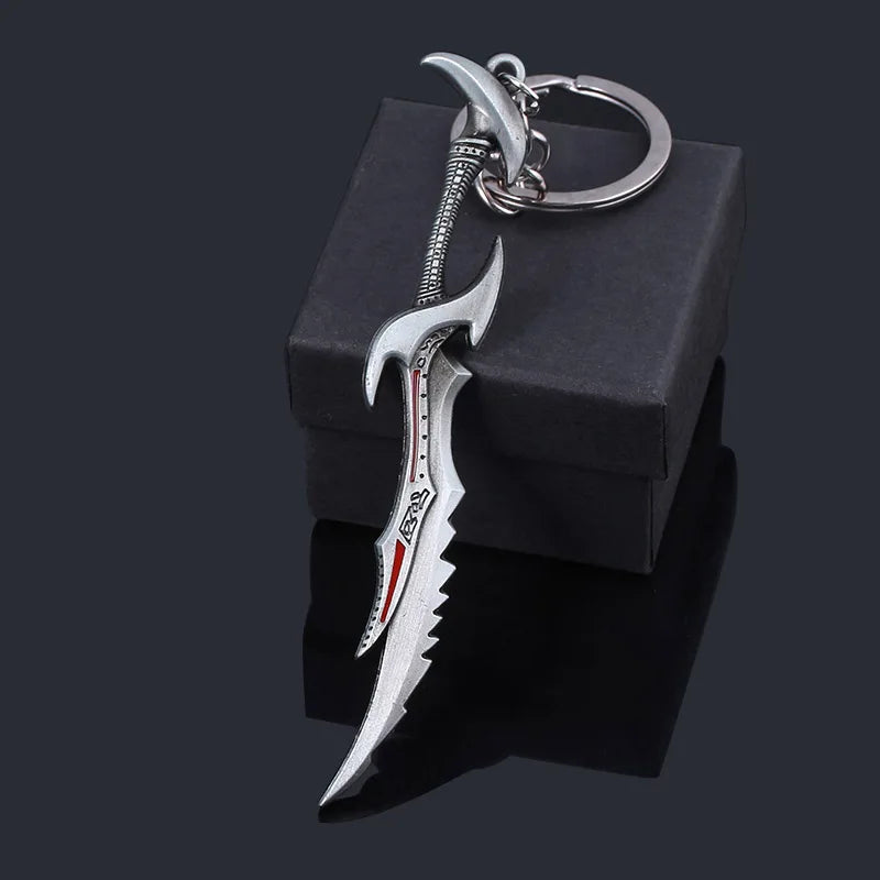 The Knife Keychain Online Elsweyr Coin Key Chain for Men Weapon Model Car Keyring Jewelry