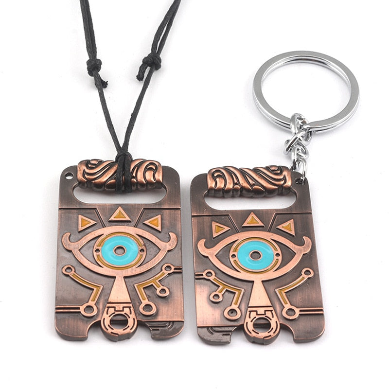 The Legend of Zelda Sheikah Slate Breath of the Wild Keychain Cosplay Pendant Keyring Key Chain Necklace