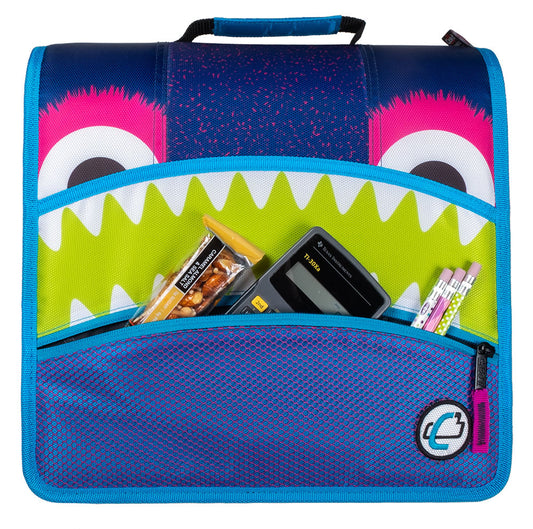 The Mighty Zip Tab Monster -3 Inch Zipper Binder w/ removeable file folder- Purple