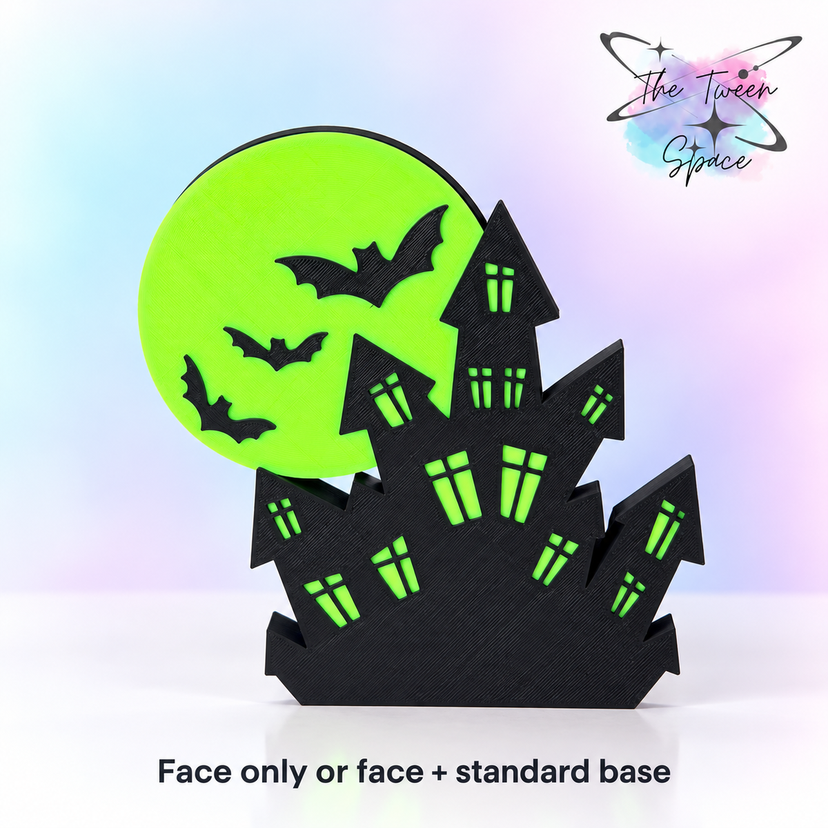 Haunted House with Green Moon Interchangeable Face