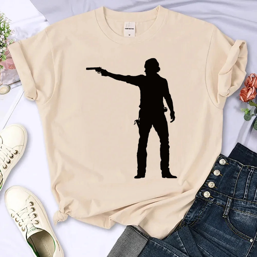 the Walking Dead tshirt women graphic Y2K summer tshirt female 2000s harajuku clothes