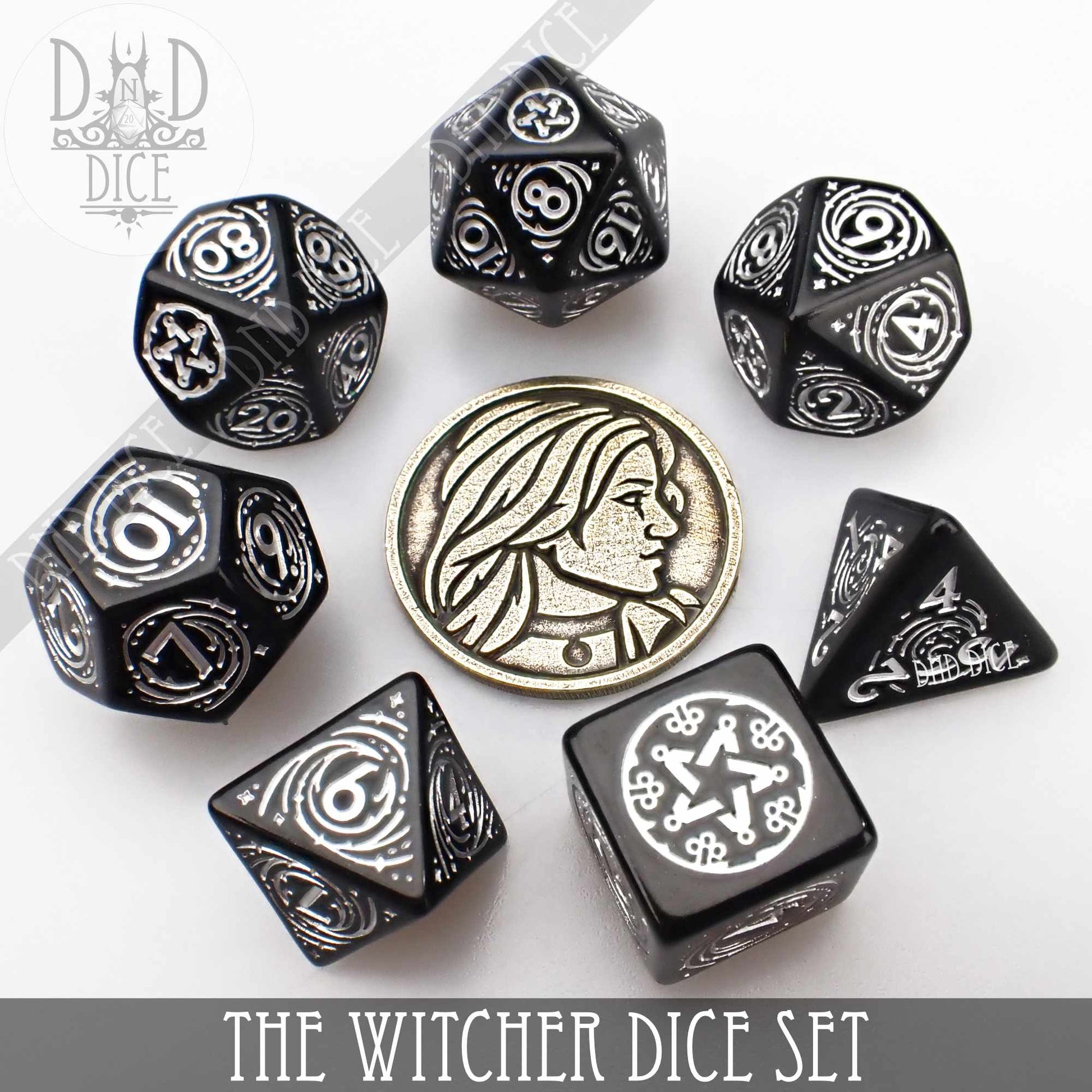 The Witcher Dice Set and Coin - Yennefer