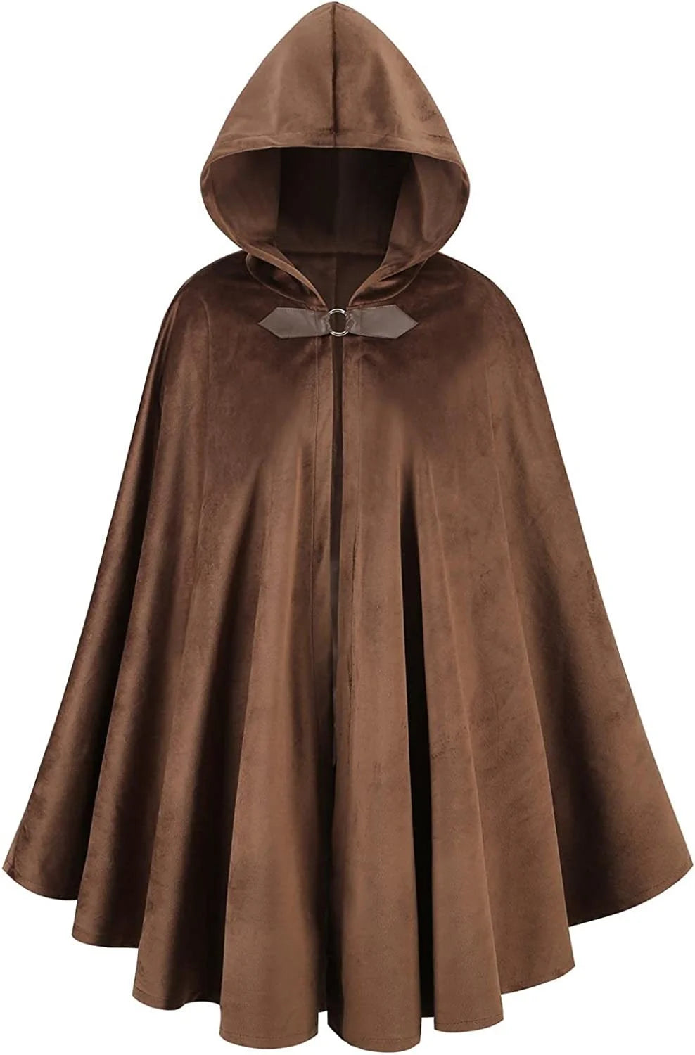 Thick Women Kids Deer Suede Single Button Cloak Designer Female Vintage Hooded Solid Halloween Medieval Long Cape Overcoats