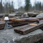 Hand Forged Damascus Steel Viking Axe – 18” Bearded Bushcraft Hatchet with Hardwood Handle | JW SteelCrafts