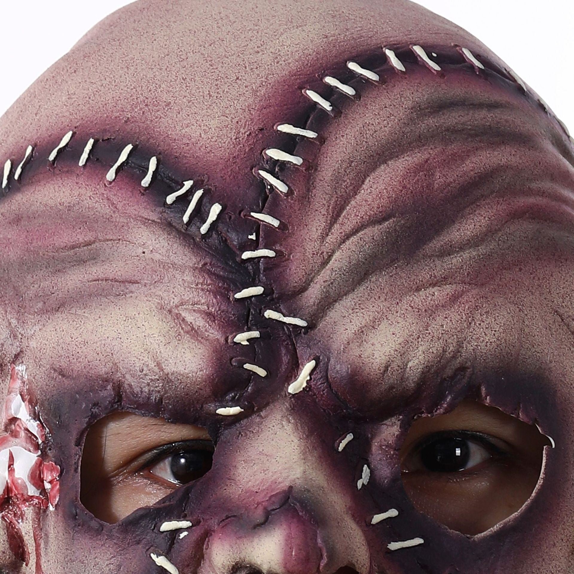 Three-sided Grimace Horror Mask Latex Soft Ghost Festival Simulation Face Headgear