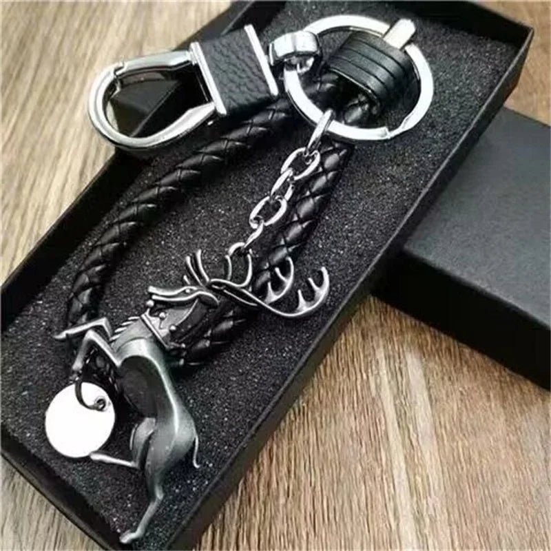 Thrones Keychain Stark Wolf Head Badge Key Chains Leather Rope Keyring Pendant llaveros Accessories Gifts for friends