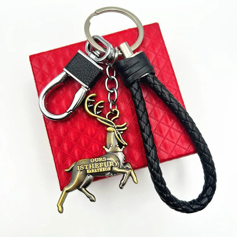 Thrones Keychains Stark Wolf Head Dragon Badge KeyChain Pendant Ice And Fire Keyring llaveros Of Movie Gifts for Friends