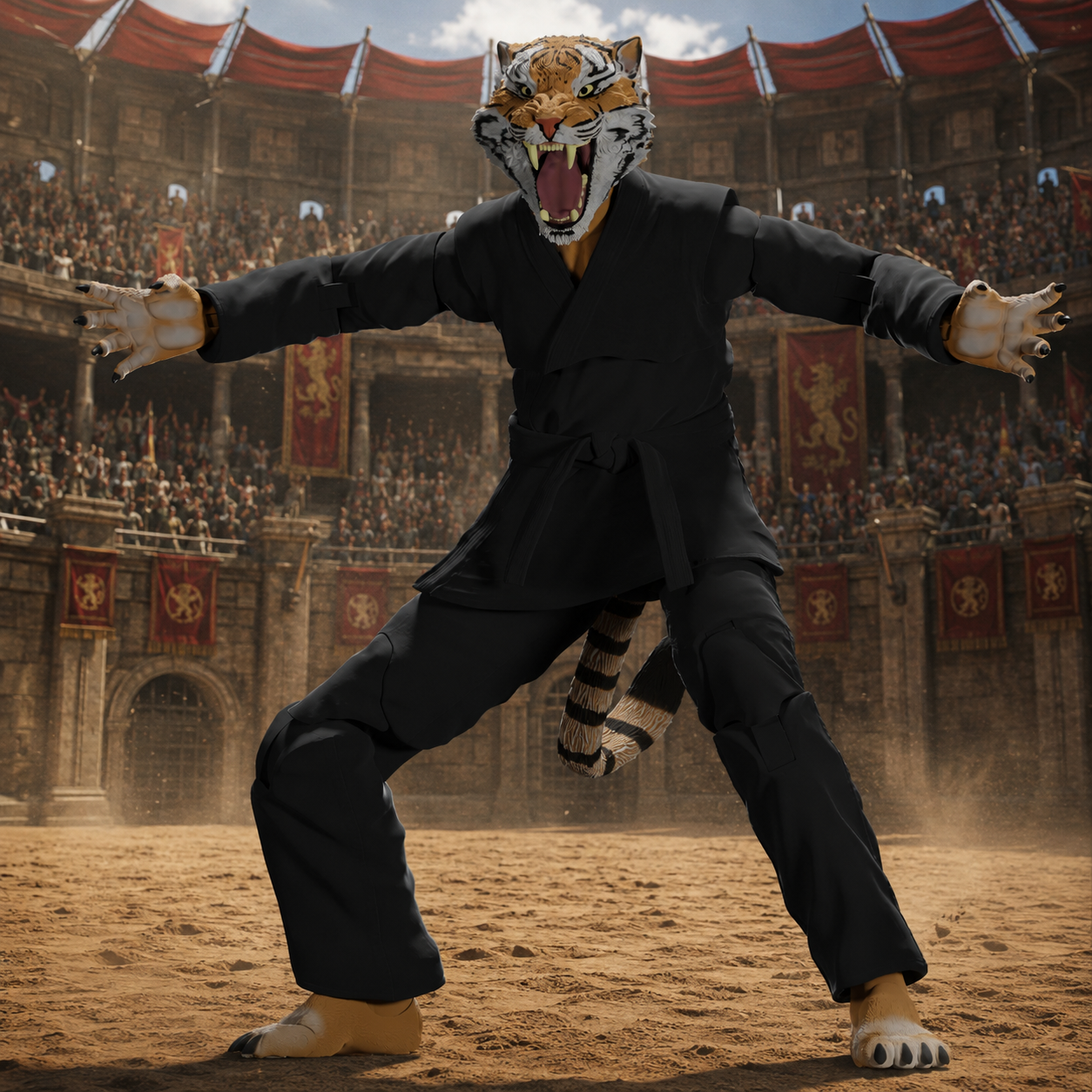 Jiu Jitsu Combat Creatures Tiago the Tiger Action Figure