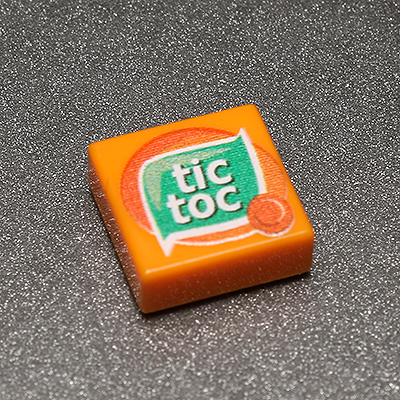 Tic Toc - Custom Printed 1x1 Tile made using LEGO part