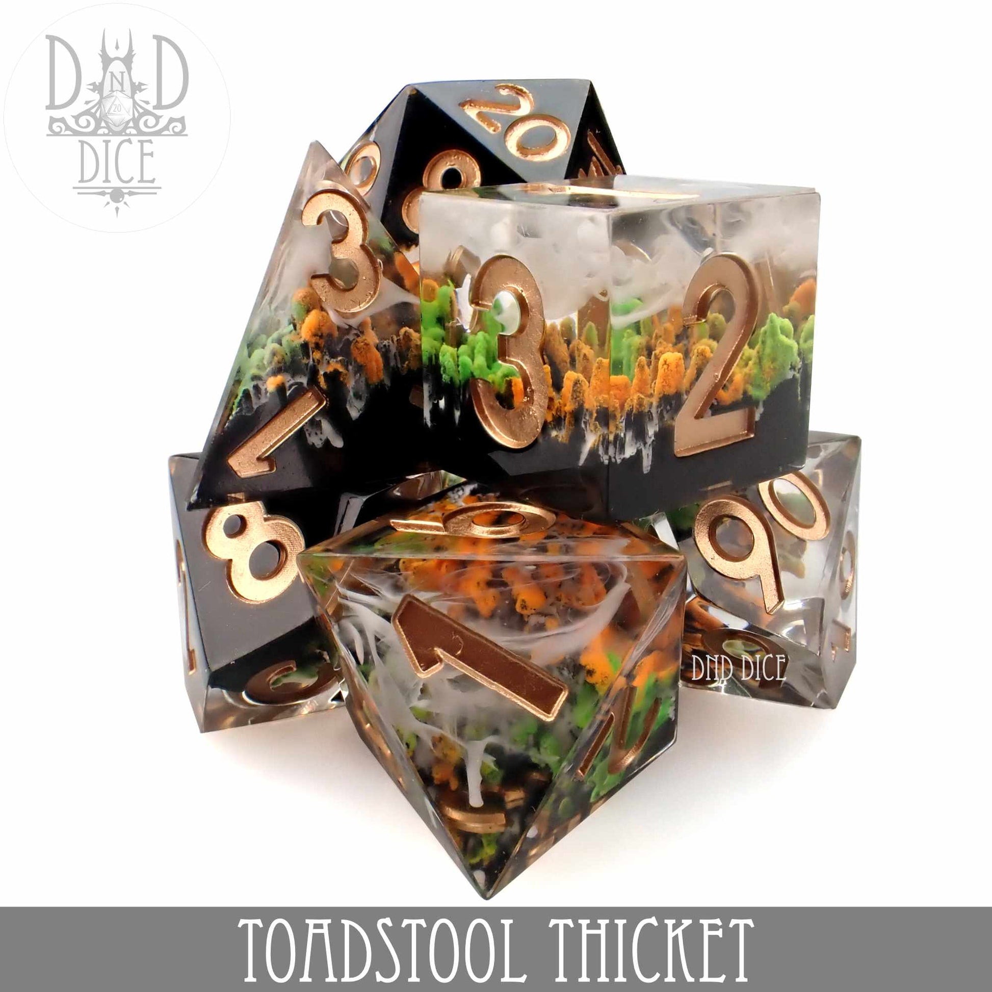 Toadstool Thicket Handmade Dice Set