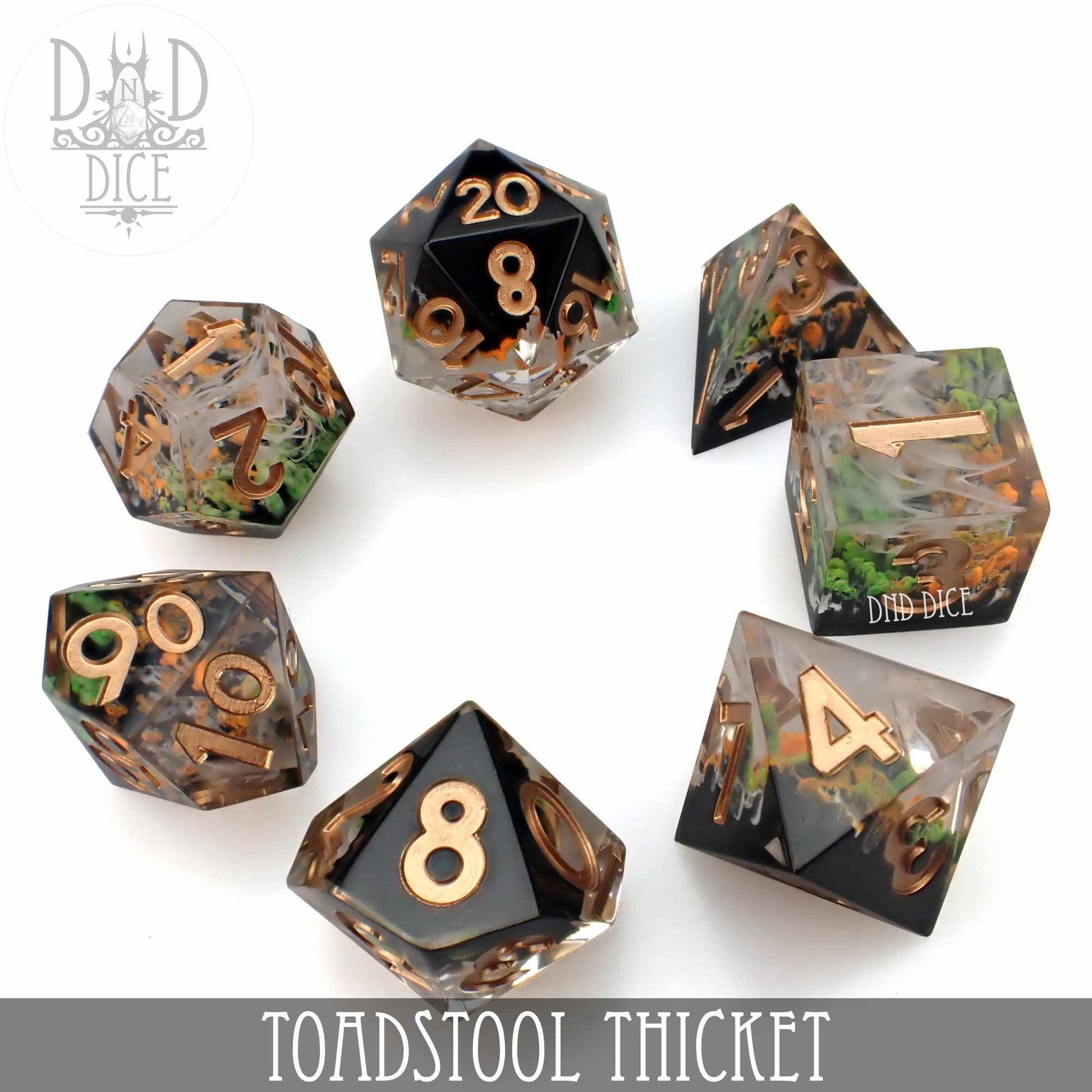 Toadstool Thicket Handmade Dice Set