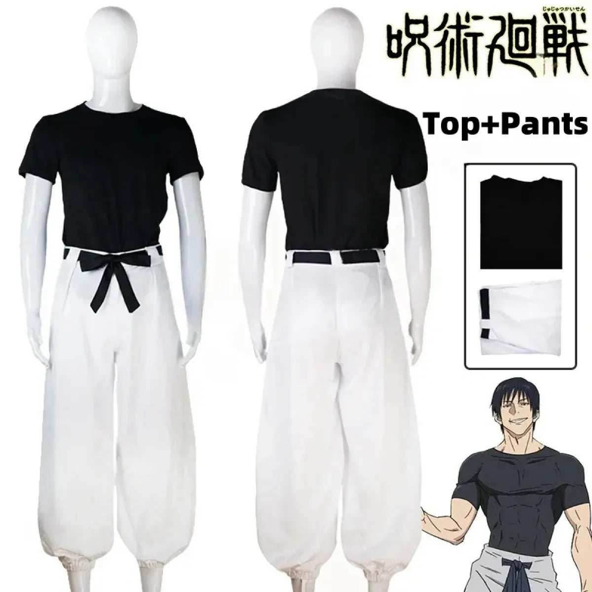 Jujutsu Kaisen Toji Fushiguro Cosplay - Sorcerer Killer Uniform & Wig - Costume Only / M