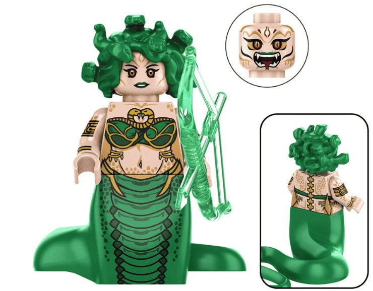 Medusa Minifigure – Gorgon Queen with Snake Hair