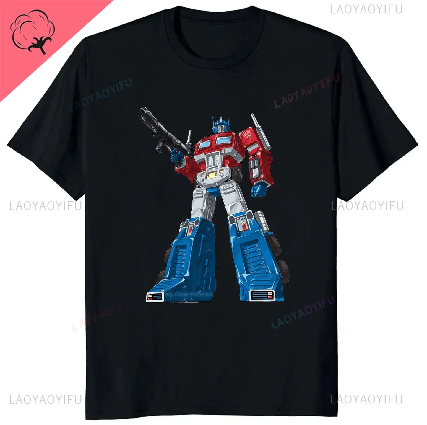 Transformers printed T-shirt daily street wear anime style top for both men and women summer short-sleeved clothing