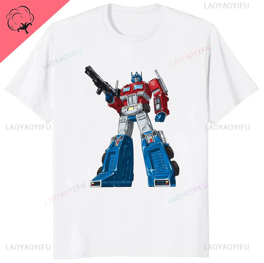 Transformers printed T-shirt daily street wear anime style top for both men and women summer short-sleeved clothing