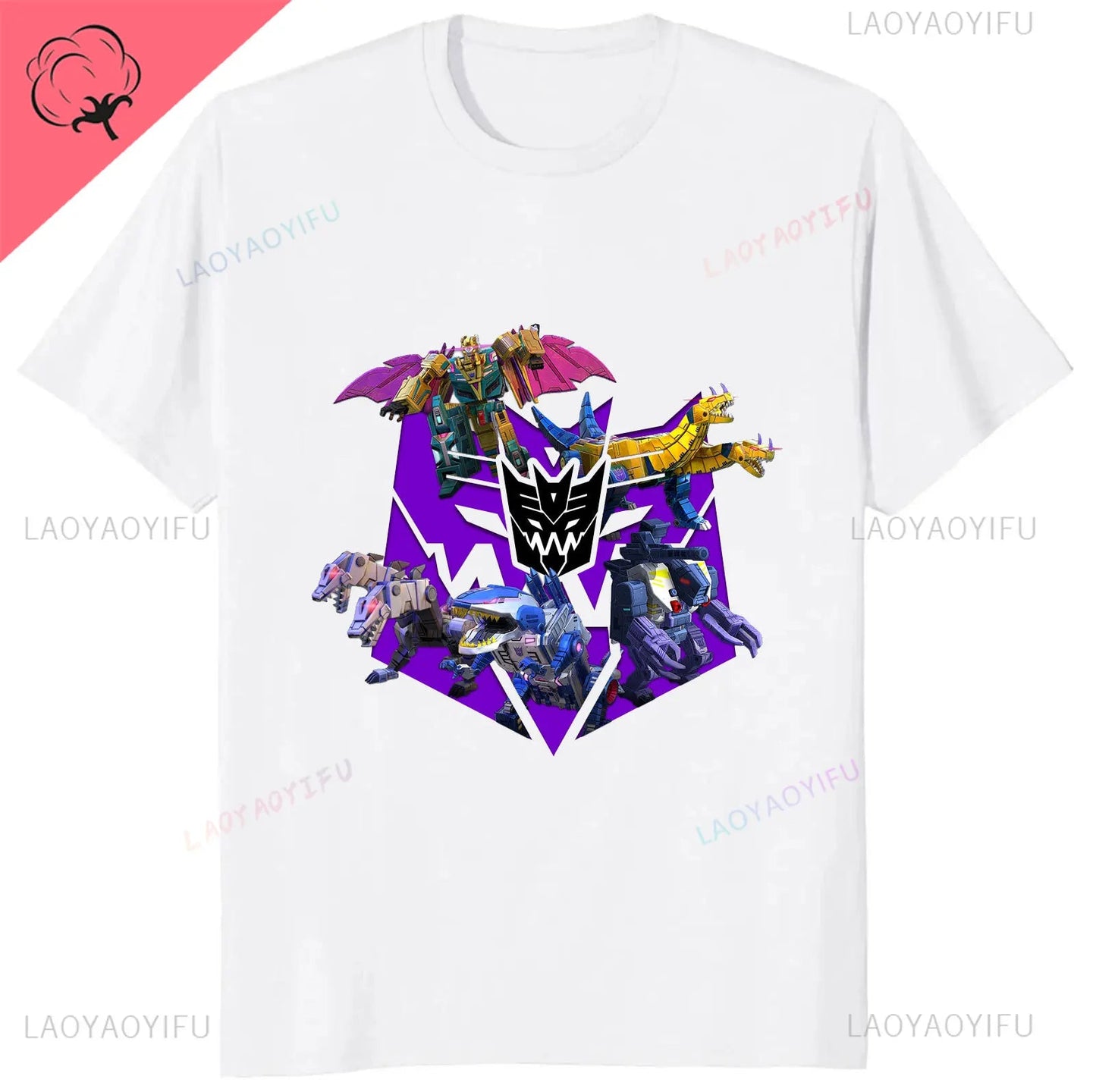 Transformers printed T-shirt daily street wear anime style top for both men and women summer short-sleeved clothing