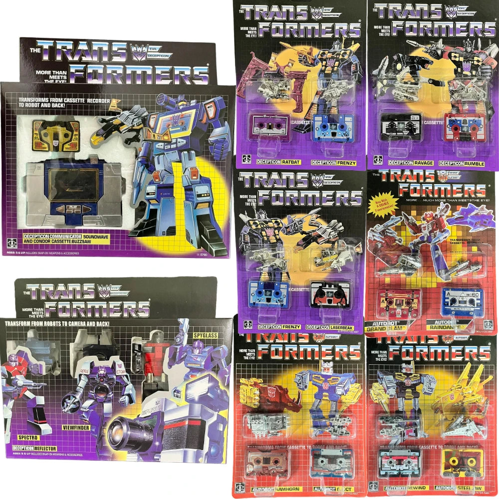 Transformetion G1 Reissue KO Soundwave Reflector Laserbeak and Frenzy Slamdance Action Figure Toy Gift Collection