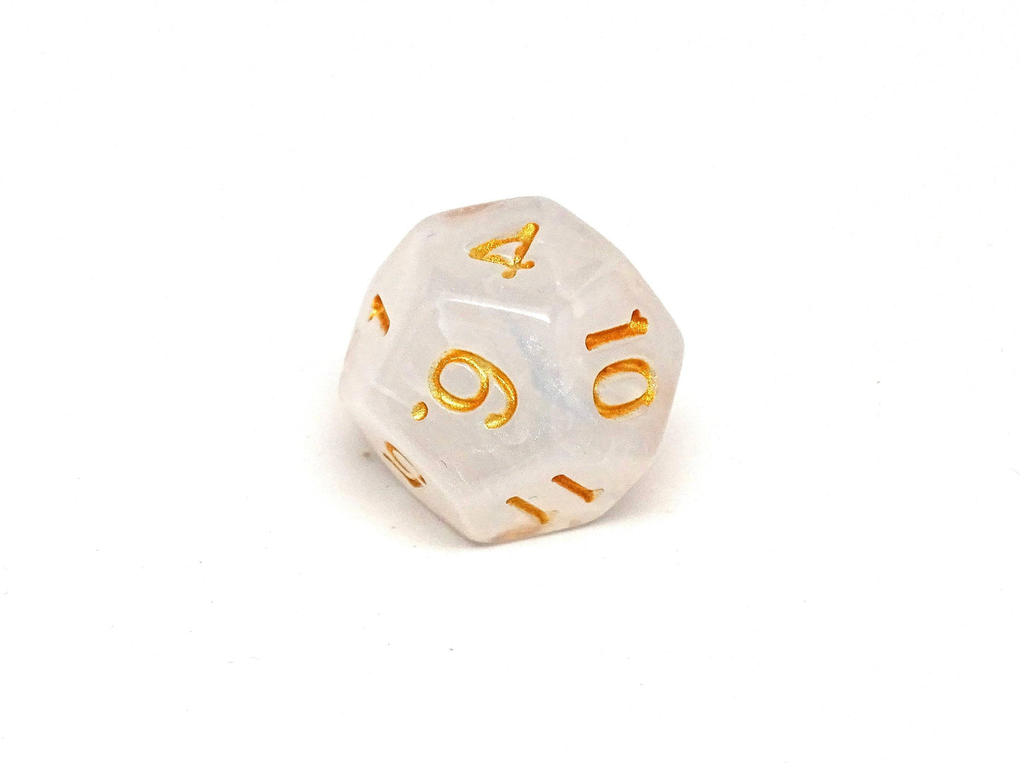 Translucent Ivory Dice - 7 Piece Set With Bag