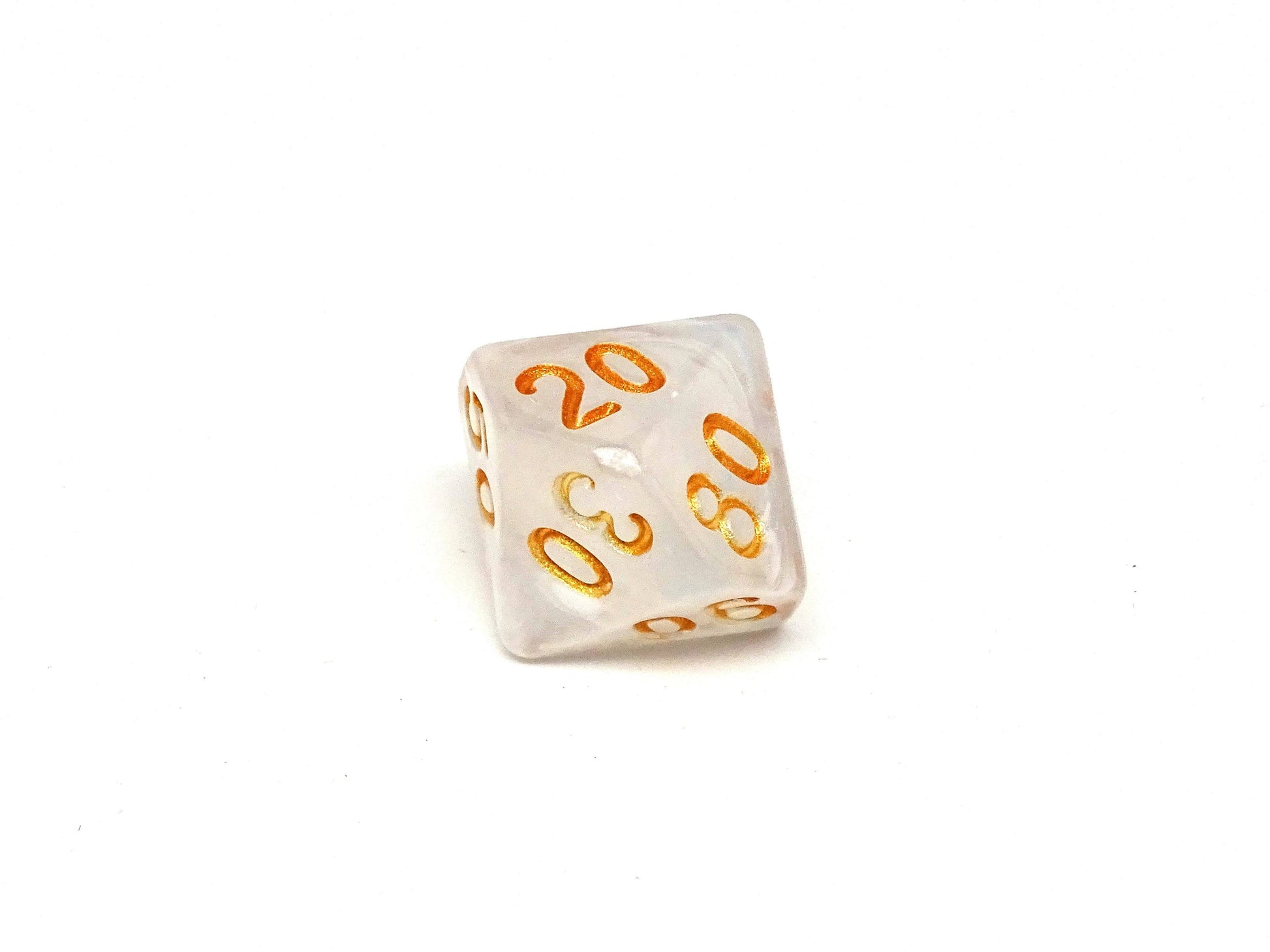 Translucent Ivory Dice - 7 Piece Set With Bag