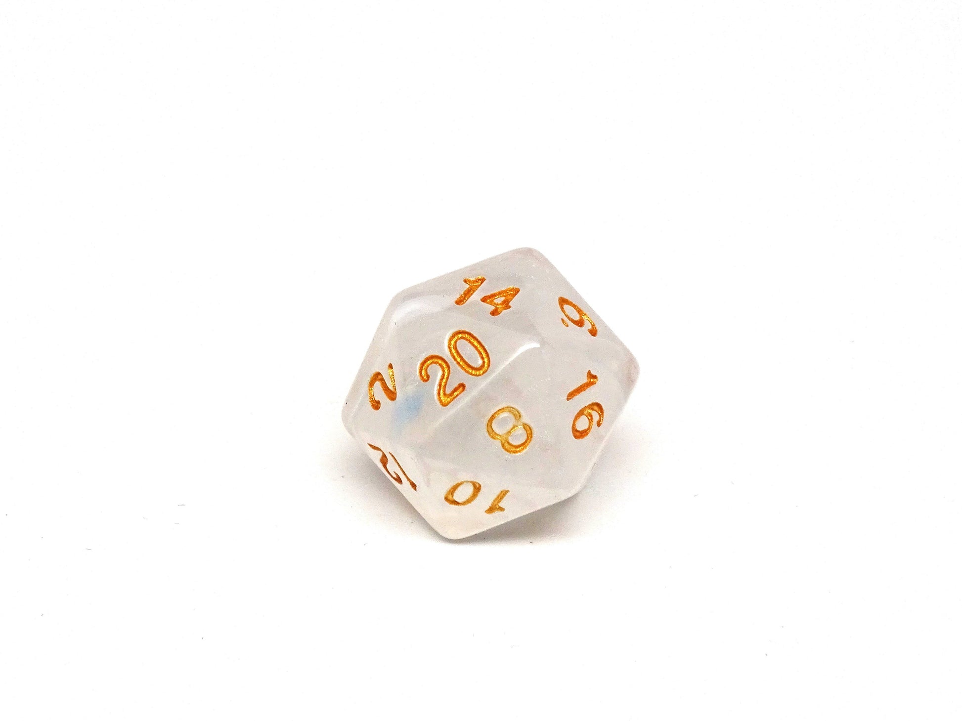 Translucent Ivory Dice - 7 Piece Set With Bag