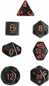 Translucent Poly Smoke/Red 7-Die Set - 