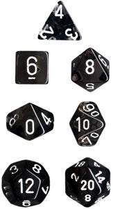 Translucent Poly Smoke/White 7-Die Set (revised) - 