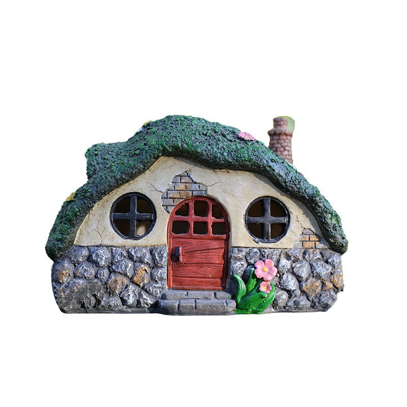 Transparent house garden night light resin decoration